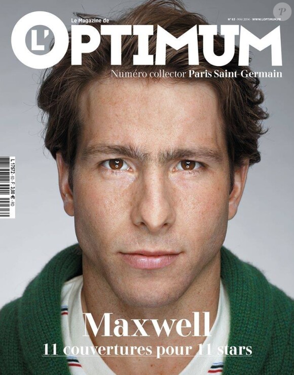Maxwell en couverture de L'Optimum dans son édition du mois de mai 2014 spécial PSG avec onze unes différentes