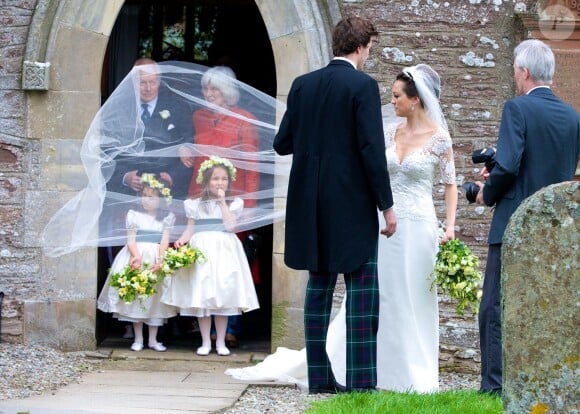 Mariage de Rowena Macrae, très bonne amie de Pippa Middleton, et Julian Osborne, qui a eu lieu à Pertshire, en Ecosse, le 26 avril 2014.