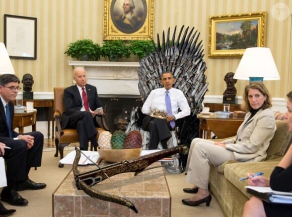 La Maison Blanche a diffusé cette photo de Barack Obama dans une mise en scène façon Game of Thrones, le 3 mai 2014.