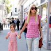 Tori Spelling et sa fille Stella dans les rues de Beverly Hills, le 9 avril 2014.