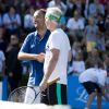 John McEnroe et Henri Leconte lors du tournoi de tennis Optima Open 2013 à Knokke en Belgique les 17 et 18 août 2013