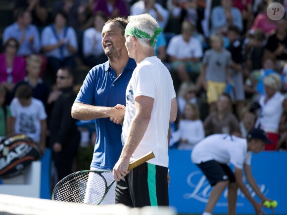 John McEnroe et Henri Leconte lors du tournoi de tennis Optima Open 2013 à Knokke en Belgique les 17 et 18 août 2013