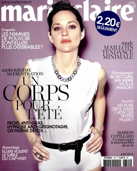 Marion Cotillard en couverture du magazine Marie Claire du mois de juin 2014