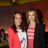 Karine Lima et Véronique Mounier à la soirée de lancement de la vapoteuse électronique Gleenway à l'hôtel O à Paris, le 6 mai 2014.