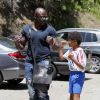 Seal emmène ses enfants Leni, Johan et Henry faire du football à Los Angeles. Le 10 mai 2014.