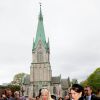 Les princesses héritières Mette-Marit de Norvège et Mary de Danemark ont assisté ensemble à un service en la cathédrale de Kristiansand (Norvège), le 9 mai 2014, pour les 150 ans de la bataille d'Héligoland, dernière bataille navale de la marine danoise.