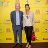 Jean-Paul Salomé (Président Unifrance) et Isabelle Giordano (Directrice Unifrance) - Soirée d'ouverture du "Marché du film" sur la plage du Majestic lors du 67e festival du film de Cannes le 15 mai 2014