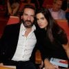 Frédéric Beigbeder et sa femme Lara Micheli  lors de l'hommage à feu Alain Resnais - qui a reçu le Carrosse d'or, durant la Quinzaine des réalisateurs, dans le cadre du Festival de Cannes le 15 mai 2014