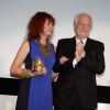 Sabine Azéma et André Dussollier lors de l'hommage à feu Alain Resnais - qui a reçu le Carrosse d'or, durant la Quinzaine des réalisateurs, dans le cadre du Festival de Cannes le 15 mai 2014