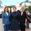 Léa Seydoux, Amira Casar, Aymeline Valade -  Photocall du film "Saint Laurent" lors du 67e festival international du film de Cannes, le 17 mai 2014.