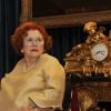 Jeanne Augier, richissime propriétaire de l'hôtel Negresco, dédicace son livre "La dame du Negresco" à Nice le 8 janvier 2013.