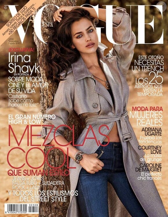 Irina Shayk en couverture du numéro de novembre 2013 de Vogue España.