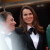 Bertrand Bonello, Aurélie Filippetti, Léa Seydoux, Amira Casar lors de la montée des marches du film Saint-Laurent à l'occasion du 67e Festival de Cannes, le 17 mai 2014.