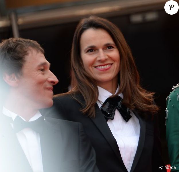 Bertrand Bonello, Aur&eacute;lie Filippetti, L&eacute;a Seydoux, Amira Casar lors de la mont&eacute;e des marches du film Saint-Laurent &agrave; l'occasion du 67e Festival de Cannes, le 17 mai 2014.