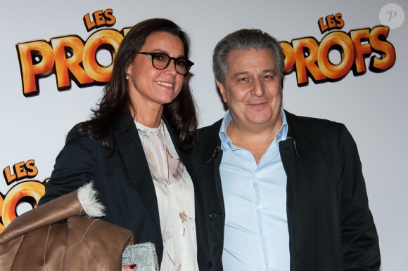 Christian Clavier et sa compagne Isabelle de Ajauros lors de la première du long métrage Les Profs au Grand Rex à Paris, le 9 avril 2013