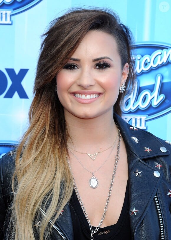 Demi Lovato lors de la finale de la saison 13 d'"American Idol" au Nokia Theatre de Los Angeles, le 21 mai 2014.
