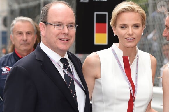 Le prince Albert et la princesse Charlene de Monaco au Grand Prix de Monaco de F1, le 25 mai 2014