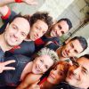 Adil Rami, Baptiste Giabiconi, Françoise Laborde, Fauve Hautot autour d'Olivier Minne pour le 25e anniversaire de Fort Boyard