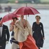 La reine Margrethe II de Danemark et la reine Sonja arrivent à l'Opéra de Copenhague le 23 mai 2014 pour un gala en l'honneur du bicentenaire de la constitution norvégienne.