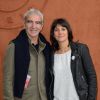 Raymond Domenech et Estelle Denis au Village Roland-Garros à Paris, le 27 mai 2014.