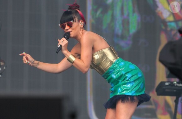 Lily Allen en concert lors du festival de musique "Big Weekend" à Glasgow. Les 24 et 25 mai 2014.