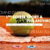 Save the date du 1er Gala Sport et Philanthropie, qui a eu lieu à Roland-Garros le 28 mai 2014.