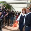 Gérard Holtz et sa femme Muriel Mayette lors des Internationaux de France à Roland-Garros à Paris, le 29 mai 2014