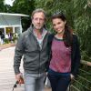 Stéphane Freiss et sa compagne Ursula lors des Internationaux de France à Roland-Garros à Paris, le 29 mai 2014