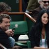 Arnaud Lagardère et son épouse Jade lors des Internationaux de France à Roland-Garros à Paris, le 29 mai 2014