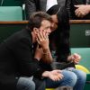 Arnaud Lagardère et son épouse Jade lors des Internationaux de France à Roland-Garros à Paris, le 29 mai 2014