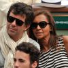 Karine Le Marchand et Stéphane Plaza à Roland-Garros lors du cinquième jour des Internationaux de France à Paris le 29 mai 2014