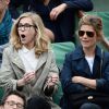 Pascale Arbillot et Marina Foïs à Roland-Garros lors du cinquième jour des Internationaux de France à Paris le 29 mai 2014