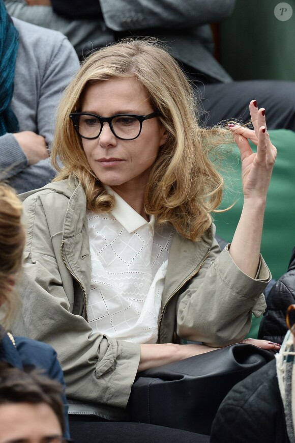 Pascale Arbillot à Roland-Garros lors du cinquième jour des Internationaux de France à Paris le 29 mai 2014