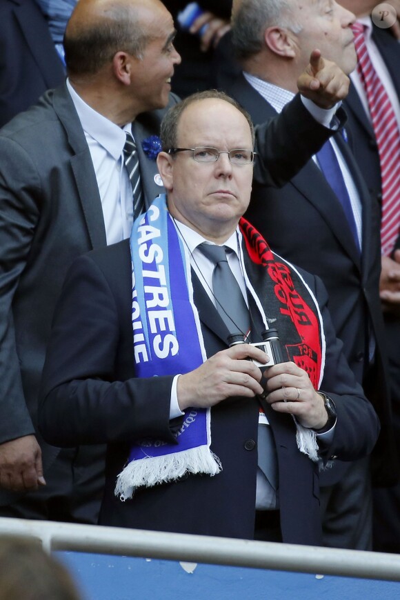 Le prince Albert II de Monaco - Finale du Top 14 entre Toulon contre Castres (18-10) au Stade de France à Paris, le 31 mai 2014.