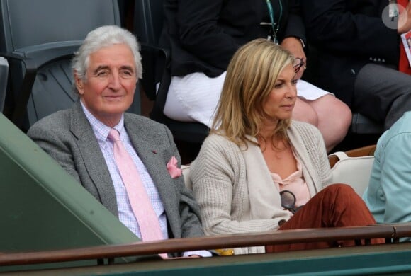 Jean-Loup Dabadie et Michele Laroque au tournoi de Roland-Garros à Paris, le 1er juin 2014. 