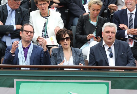 Ruth Elkrief et Frédéric Cuvillier au tournoi de Roland-Garros à Paris, le 1er juin 2014. 