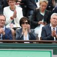 Ruth Elkrief et Frédéric Cuvillier  au tournoi de Roland-Garros à Paris, le 1er juin 2014.  