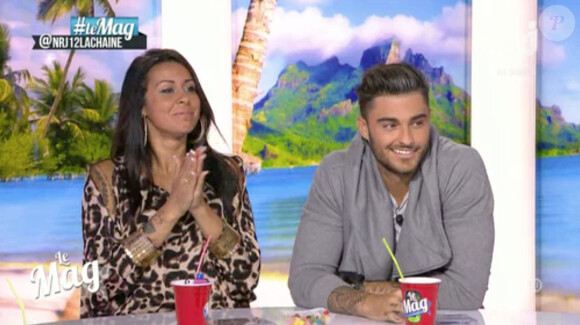 Shanna et Thibault annoncent qu'ils sont fiancés sur le plateau du "Mag" sur NRJ12. Lundi 2 juin 2014.