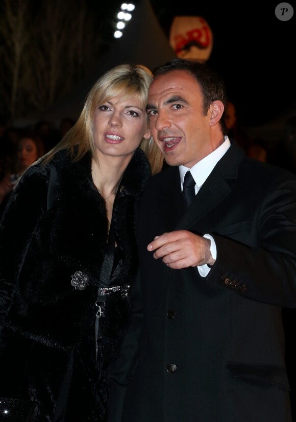 Nikos Aliagas et sa compagne Tina Grigouriou - 15eme édition des NRJ Music Awards à Cannes. Le 14 décembre 2013.