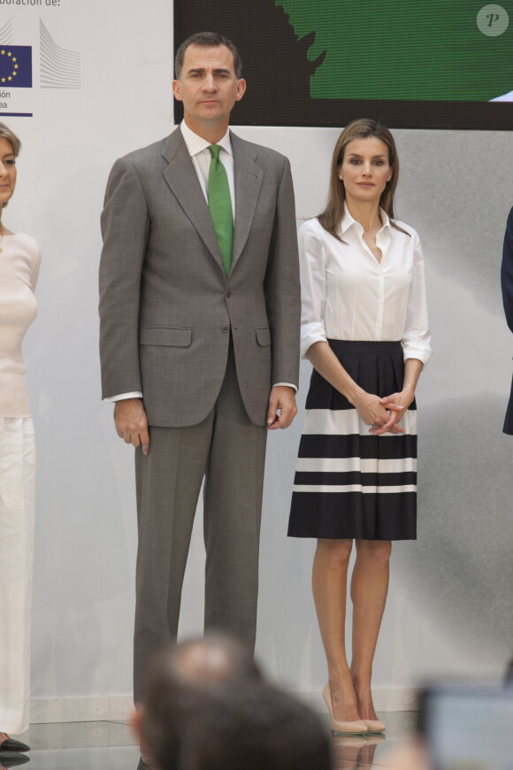 Le prince Felipe et la princesse Letizia remettaient le 5 juin 2014 les Prix Européens de l'Environnement dans le monde de l'entreprise, à Madrid.