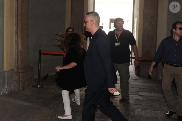 Eros Ramazzotti à Milan le 6 juin 2014. Le chanteur a épousé civilement sa compagne Marica Pellegrinelli.