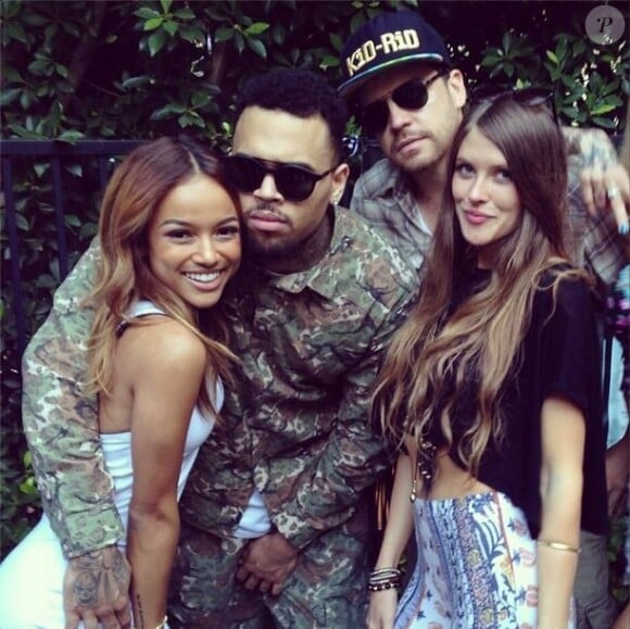Chris Brown à l'honneur de sa fête de bienvenue, organisée par sa petite amie Karrueche Tran. Los Angeles, le 5 juin 2014.