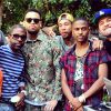 T-Pain, Fuzzy Fantabulous, Chris Brown, Tyga, Big Sean et DJ Sour Milk lors de la fête de bienvenue réservée à Chris Brown, organisée par sa petite amie Karrueche Tran. Los Angeles, le 5 juin 2014.