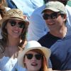 Laura Smet et son nouveau compagnon : amoureux et complices durant la demi-finale hommes des Internationaux de France de tennis de Roland Garros à Paris, le 6 juin 2014.