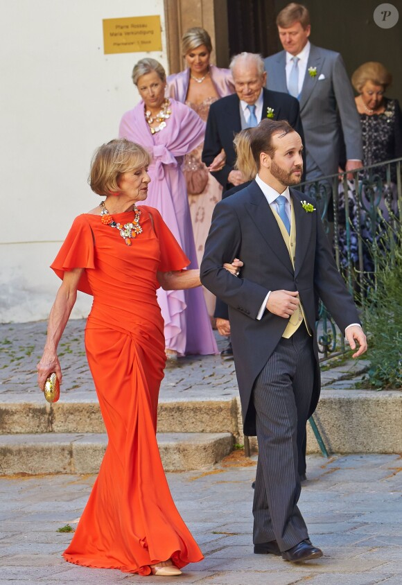 Mariage de Juan Zorreguieta, frère de la reine Maxima des Pays-Bas, et Andrea Wolf, le 7 juin 2014 à l'église Servite de Vienne, en Autriche.