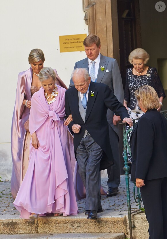 Mariage de Juan Zorreguieta, frère de la reine Maxima des Pays-Bas, et Andrea Wolf, le 7 juin 2014 à l'église Servite de Vienne, en Autriche.
