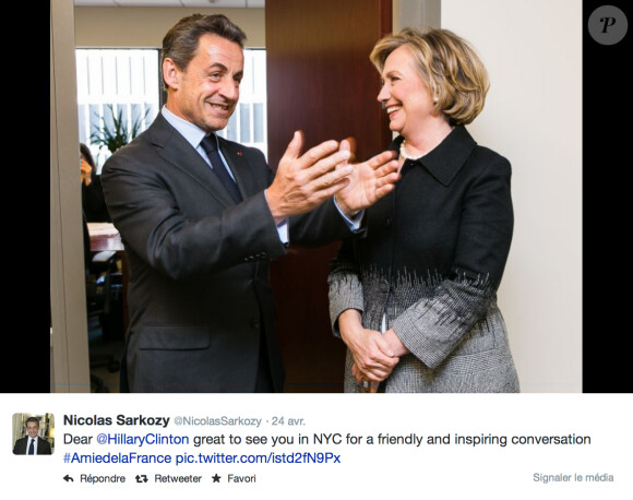En avril 2014, Hillary Clinton et Nicolas Sarkozy se retrouvaient à New York pour une rencontre amicale.