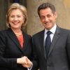 Nicolas Sarkozy et Hillary Clinton à l'Elysée, le 29 janiver 2010.