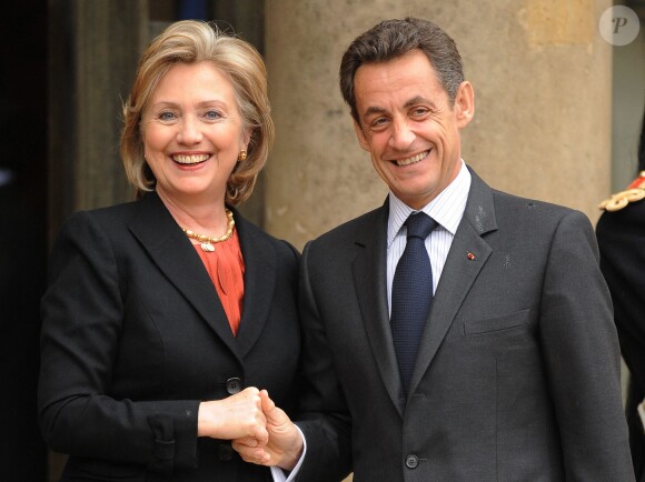 Nicolas Sarkozy et Hillary Clinton à l'Elysée, le 29 janiver 2010.