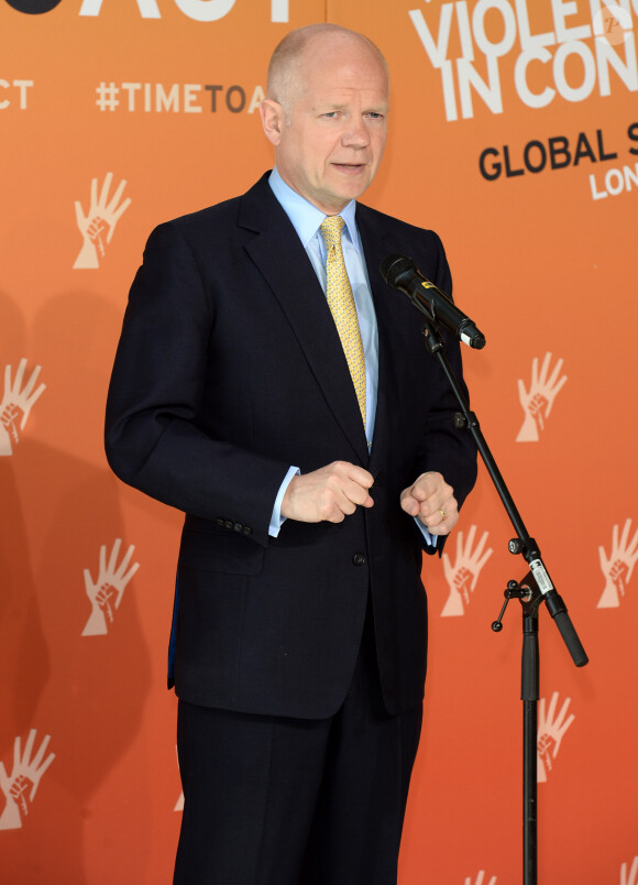 William Hague lors du sommet luttant contre les violences sexuelles faites aux femmes en temps de guerre, à Londres, le 10 juin 2014.